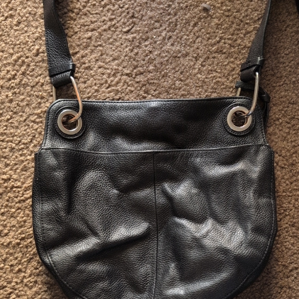 Chic Black Leather Hobo Bag